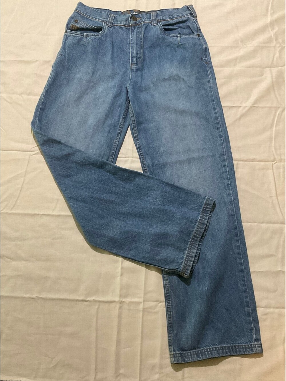 Timberland Women's Classic Light Blue Wide-Leg Medium Wash Denim Jeans SZ 18